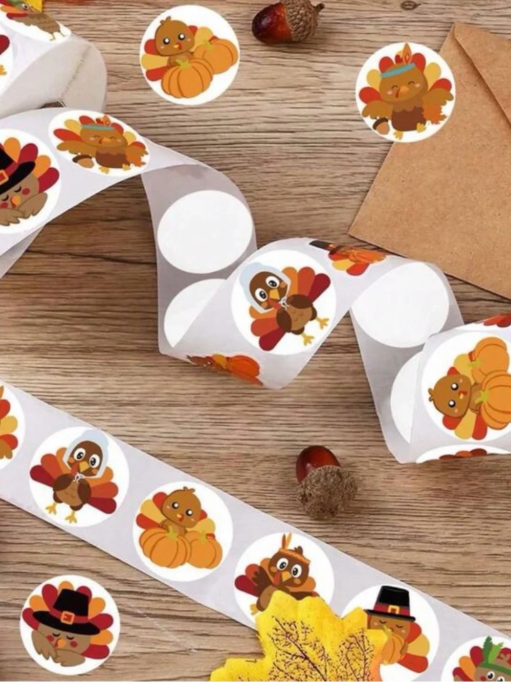 500 Thanksgiving Turkey and Pumpkin Stickers